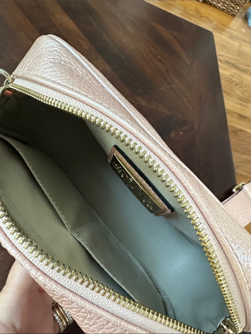 Valentino Blush Leather Studded Crossbody Bag with Gold Hardware - Picture 5 of 6